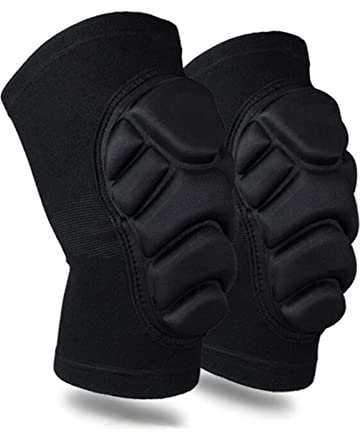 Knee pads 1 Pair Adults Sponge Thickened Ski Knee Pads Sports Dance Running Skating Snowboard Knee Support Protection Knee elbow pads (Color : Noir, Size : XL)