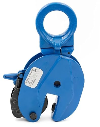 ALFA LOGISTIK Abrazadera de elevación vertical, 3000 kg, capacidad de carga con ojal giratorio, color azul, pinza de chapa de 3 toneladas, pinza de chapa 3T, agarre vertical