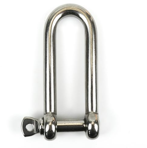 DAUMLINK® 2 grilletes redondos largos, material acero inoxidable A4/Aisi 316 (2 unidades), conector de cadenas o tampones a ojales (10 mm)