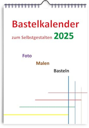 Kalender 2025 Basteln Selbstgestalten DIN A4 Hochformat Bastelkalender DIY Fotokalender (Weiß)