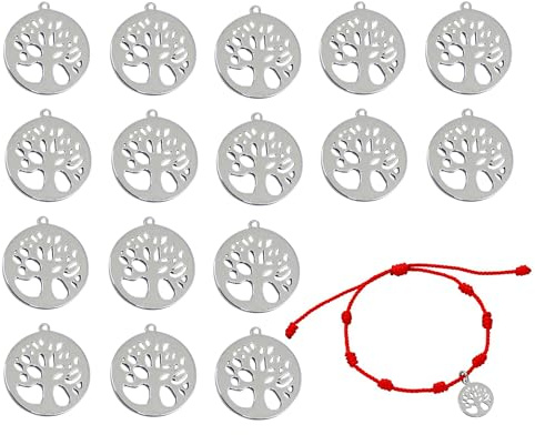 Only faith Ciondoli esoterici per bigiotteria in acciaio inox ciondoli Amuleti nodo di strega albero di vita mano di fatima