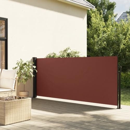 JUDYY Seitenmarkise Braun 120x500 cm, Sichtschutz Terrasse, Windschutz Balkon, Vertikalmarkise, Balkon Seitensichtschutz, Balkon Sonnenschutz - 4004404