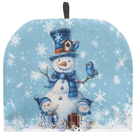 TOADDMOS Natale Pupazzi di neve tè accogliente per teiera copertura decorativa carino uccello bollitore da tè accogliente cucina colazione caldo casa ufficio decorazione natalizia