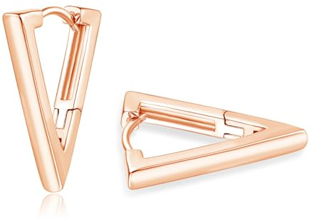 Loutade Creolen Silber 925, Sterling Silber Stern Herz Triangel Ohrringe | Hypoallergen Knorpel Schlafen Geometrische Creolen mit Cubic Zirkonia Ohrringe Silber 925 Geschenk für Damen Frauen Mädchen