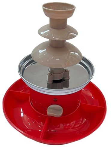 Ycagrain Mini juego de fondue de chocolate con bandeja de servicio incluida, máquina eléctrica de 3 niveles con base de olla caliente. Enchufe de la UE, fácil instalación, fácil de Ut