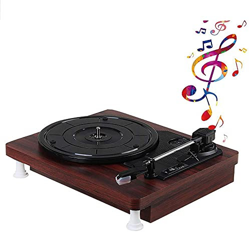 MOKLYF Lecteur rétro stéréo en Vinyle, Platine Vinyle, phonographe à Trois Vitesses PH 2.0 stéréo 33 45 78 TR/Min, enregistreur Gramophone(