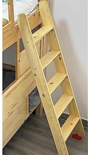 Wood Bunk Bed Ladder Replacement Kit for Small Spaces Free Standing Attic Ladder with 4 Steps Ideal for Dorms Home Outdoor Rooftops