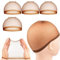 4 redes de peluca marrón claro, gorro de peluca ultrafino, gorro de red de peluca transparente, transpirable, cómodo, realista