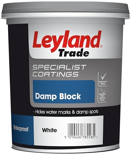Leyland Trade - Damp Block Paint - White - 2.5L | Suitable for Interior Walls & Ceilings, Hides Water Marks & Damp Spots, Professional Quality, Water Resistant Barrier