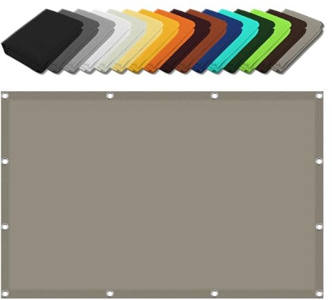 Telo Vela Ombreggiante 2.3 x 3.6 m Impermeabile Protezione Antivento 98% Anti UV Tenda Parasole Protezione Solare Antivento con Fune per Esterno Giardino Piscina, Tortora
