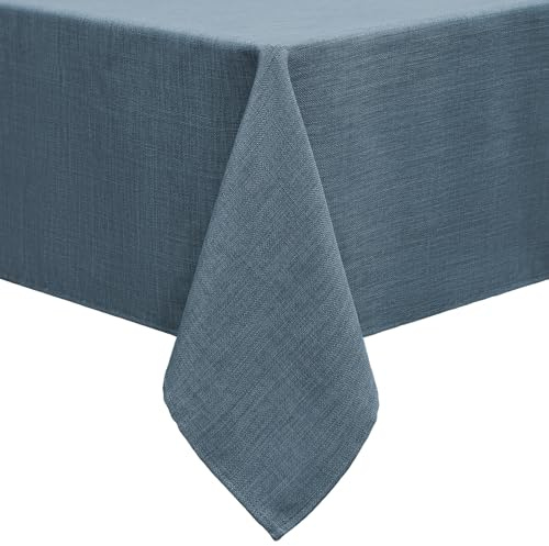 smiry Leinenoptik Tischdecke Eckig 80 x 80 cm Blau