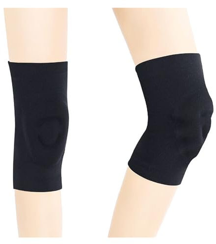 TYNXK Knee Brace Silicone Knee Pads Fitness Dance Skating Sports Knee Pads Basketball Pressurized Cycling Roller Non-Slip Breathable Knee Pads(Black,M)