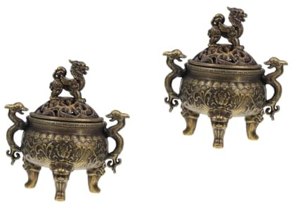 ULTECHNOVO 2pcs Incense Burner Japanese Incense Holder Bakhoor Burner Chinese Feng Shui Decoration Stick Ornament Mini Holder