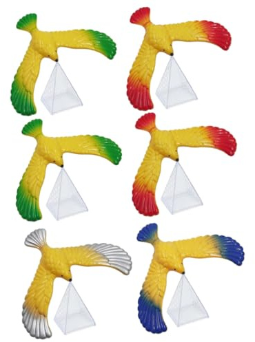 TOYANDONA 6pcs Balance Eagle Toys Educational Kids Early Learning Toy Set for Children Plastic Pyramid Balance Bird for Preschool and Kindergarten Development Random Color