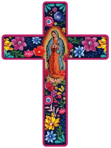 Décoration Murale En Croix Florale Peinte Décorative En Bois, Croix Inspirante De Style Espagnol, Décoration Murale D'art Mexicain, Crucifix Pour Décoration De Maison, De Chambre, De L'église