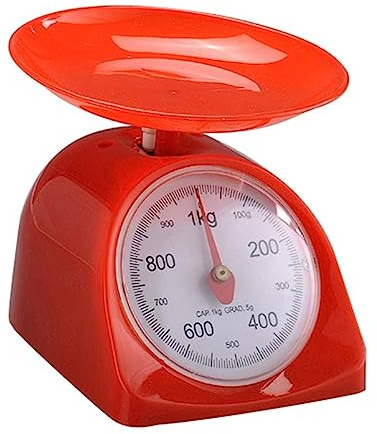 Bilancia da cucina di precisione for utensili da cucina rotondi retrò da 5 kg semplice e creativa(Red)
