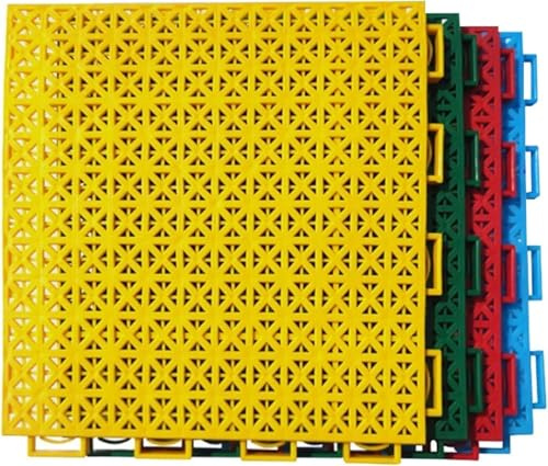 Tapis de sol modulaires emboîtables, dalles sport d'extérieur à monter soi-même, tapis drainage rapide for jardin, terrasse, garage, patio, 16 pièces(Green)