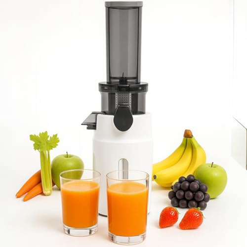 Pelamatic Exprimidor Electrico Blanco 100W Compacto - Licuadora para Verduras y Frutas, Extractor de Zumos y Verduras de Alta Eficiencia para Uso Doméstico