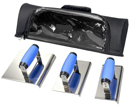 Dualoai Coffret D'outils de Maçon avec Mallette de Transport, Spatule, Gabarit D'angle, Truelle à Bordure