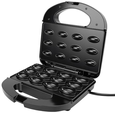 Yanmis Stampo per Biscotti Alle Noci, Stampo Oreshki a 12 Fori, Stampi Elettrici per Torte Alle Noci, Macchina per il Pane con Waffle a Doppia Faccia (Spina europea 220 V)