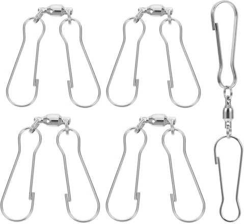 Homoyoyo 5pcs Small Stainless Steel 360° Rotatable Wind Chime Hooks Eye Sewing Closure for Outdoor Hanging, Bra Connector Buckle and Clothing Hooks for Seasonal Décor and Home Use