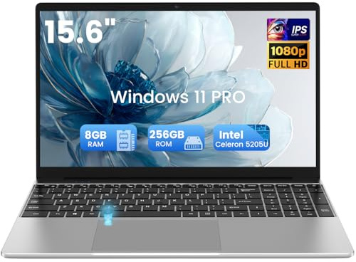2026 Ordenador portátil 15.6 Pulgadas pc portátil 5025U, 8GB RAM 256GB SSD DDR4, Lector Huellas dactilares, 5G WiFi USB 3.0, 1920 x 1080 IPS FHD, 5000 mAh, Teclado Completo retroiluminado/Panel táctil