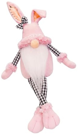 Kangnice Estatuilla de Liebre de Pascua de Tela, muñeco de Peluche de Pierna Larga, Juguete de Peluche para habitación de niños, decoración navideña, Peluche de Pascua