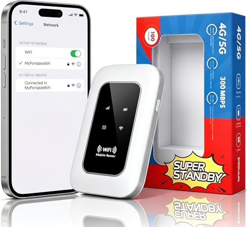 Router WiFi Portátil Desbloqueado con Ranura SIM,Conexión para 10 Dispositivos,Cobertura 4G,Compatible con Todos los Operadores, Sin Contrato,Ideal para Viajes y Negocios