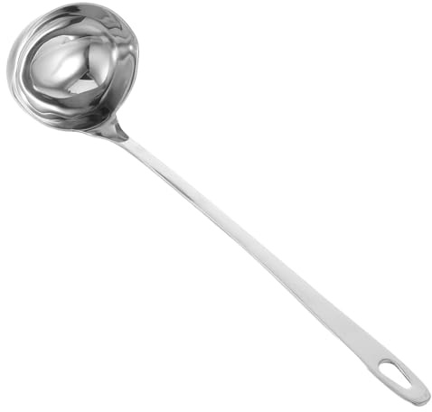 BETOOKY Cucharón Metálico de Cocina Vertedor y Mango Antideslizante, Herramienta para Servir Líquidos y Sopas en Restaurantes y