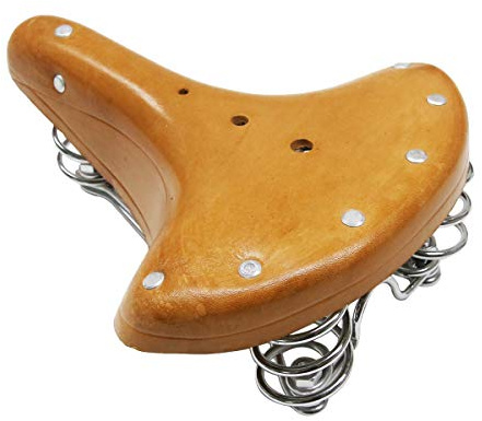TentHome Federsattel Vintage Classic Fahrradsattel Fahrradsitz Stahlgestell Schraubenfeder Niete