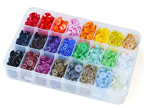RERI KAM Snaps, 360 Set T5 Druckknöpfe, 24 Farben