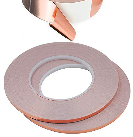 Senven Advanced supraleitendes Kupferfolien-Abschirmband - superleitend - (50 m × 5 mm) × 2 - EMI- und HF-Abschirmung, Papierstromkreis, elektrische Reparatur, Löten - 2er-Pack