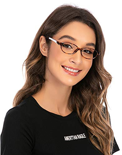 DOOViC Blaulichtfilter Lesebrille für Damen/Herren Horn Cateye Schildpatt Vollrand Flexible Anti Rutsch Computer Brille 2,0