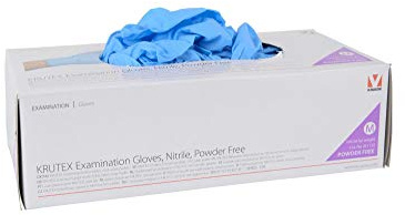 Krutex Nitrile Clinic Gloves PF, Small, 100 per Pack
