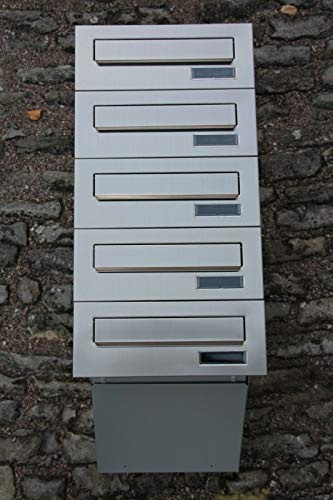 Briefkastensysteme 5-er Briefkastenanlage 5X Postkasten Edelstahl/Silber