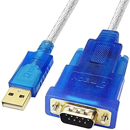 DTech USB to RS232 Serial Cable Adapter,1.2m, male | RS232 to USB DB9 male Converter Supports Windows 11 10 8 7 Mac