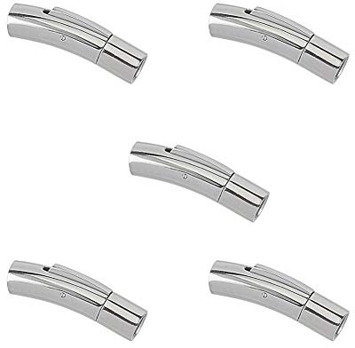 UNICRAFTALE 5mm Loch Bajonettverschlüsse 5 Sätze Edelstahl Armband Verschluss Leder Cord Endverschluss Integrierte Schmuckverschluss Für Armbänder Halsketten Schnalle Schmuckherstellung