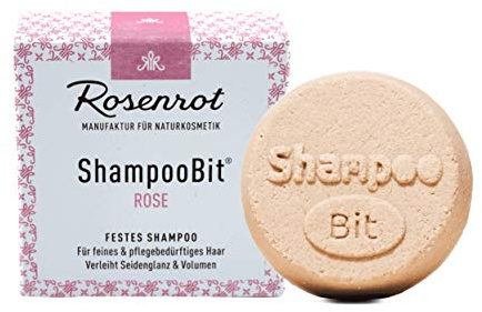 Rosenrot Naturkosmetik - ShampooBit® - festes Shampoo Rose - 55g - Für feines & pflegebedürftiges Haar. Verleiht Seidenglanz & Volumen.