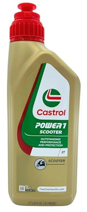 Olio motore moto lubrificante Castrol Power 1 scooter 2T con Portachiavi Cavatappi conf. 2x1lt