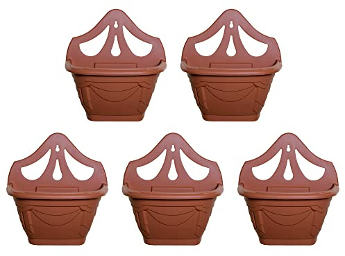 ACCURATE 31cm Venetian Wall Planter. Ideal for Indoor and outdoor decorative (Terracotta, 5 Packs)