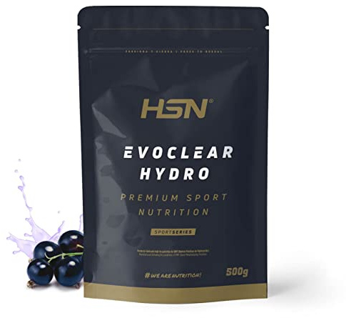 HSN Clear Whey Evoclear Hydro | Grosella Negra 500g | Aislado de Proteína Hidrolizada de Suero de Leche | Textura Muy Ligera | No Incluye Dosificador | No-GMO, Vegetariana, Sin Gluten ni Soja