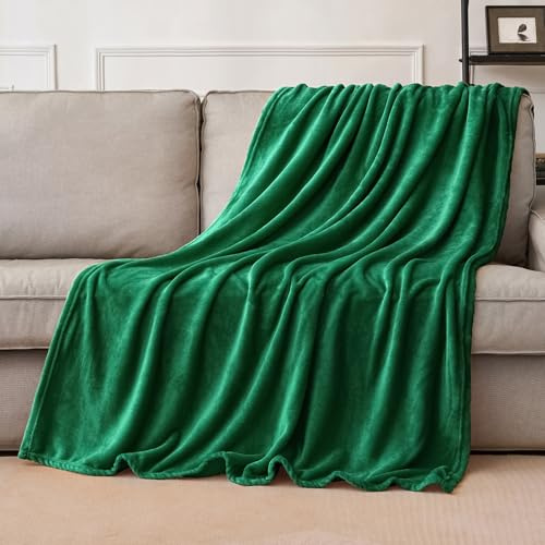 MIULEE Kuscheldecke Flauschig Decke Fleecedecke Dunkelgrün 1er 130x150cm | Wohndecken Couchdecke Flauschig Überwurf Mikrofaser Tagesdecke Sofadecke Blanket Für Bett Sofa Schlafzimmer