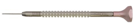 Horotec MSA01.214 - Destornillador de relojero, cuerpo y broca en forma de T de acero inoxidable, cabeza de aluminio con rodamiento de bolas, fabricado en Suiza (0,9 mm)