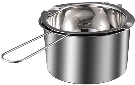 ABOOFAN Pentola a Bagnomaria in Acciaio Inossidabile 400ml Per Sciogliere Cioccolato e Cera Set Completo Teglia e Gancio Per Cucina e Ristoranti