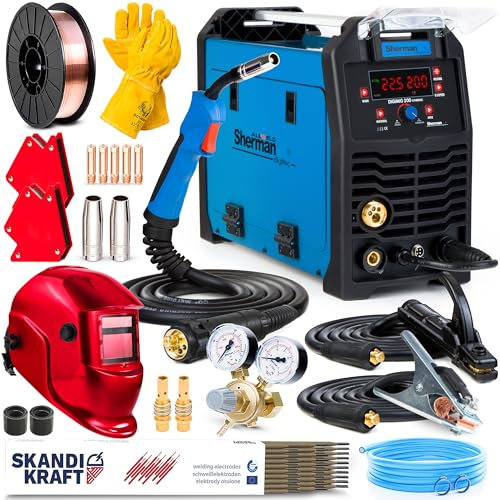 Sherman DIGIMIG 200 Synergic - 200A Soldador Inverter con y sin Gas - Sinergia Total, Memoria de Ajustes - Soldadura: MIG, MMA, LIFT-TIG - Set Premium