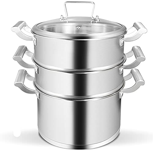 JKJZSALJ Vaporiera/Pentola per Zuppa di Famiglia in Acciaio Inox 304 Approfondimento Ispessimento Stufato Pentola A Vapore Gabbia Fornello A Induzione Generale