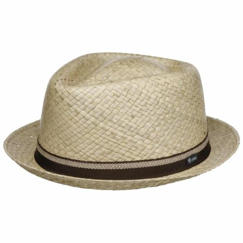 Lipodo Bemiro Player Stråhatt Damer/Herrar - Made in Italy strandhatt solhatt Vår-sommar Sommar - L (58-59 cm) natur-brun