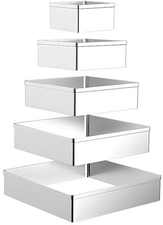 Cortador de galletas cuadrado, kit de moldes de acero inoxidable para fondant | Juego de herramientas para hornear en forma rectangular para hacer pasteles suaves, galletas y pasteles