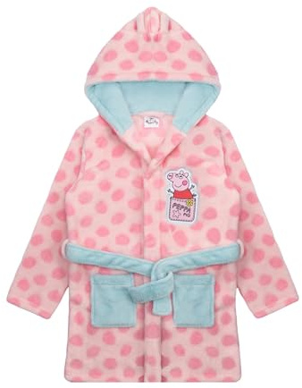 Peppa Pig Accappatoio per Ragazze Peppa Wutz Accappatoio in Pile Casa, Colore: rosa., 104