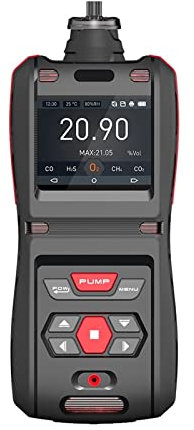 Détecteur de gaz Détecteur de gaz, 4 en 1 CO / H2S / O2 / EX, Sniffer à gaz avec Vibration, Audible, Alarme visuelle, Moniteur de gaz